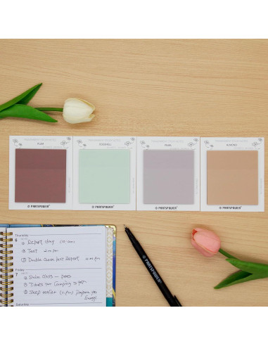 Notas Adhesivas Transparentes Pastel PARTSPOWER 4 Paquetes 7.62x7.62 cm