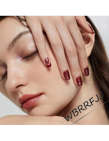 Uñas Postizas Cortas Francesas Marrones WBRRFJJ 24 Pcs