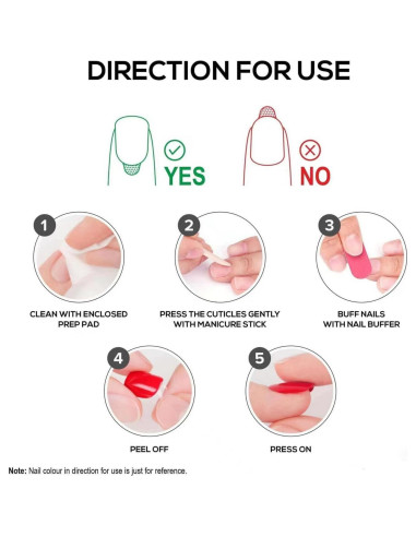 24 Uñas Postizas para Pies Acrílicas GritoSe con Brillo