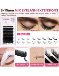 Kit de Extensión de Pestañas Pretty Memory - 62 Piezas 2