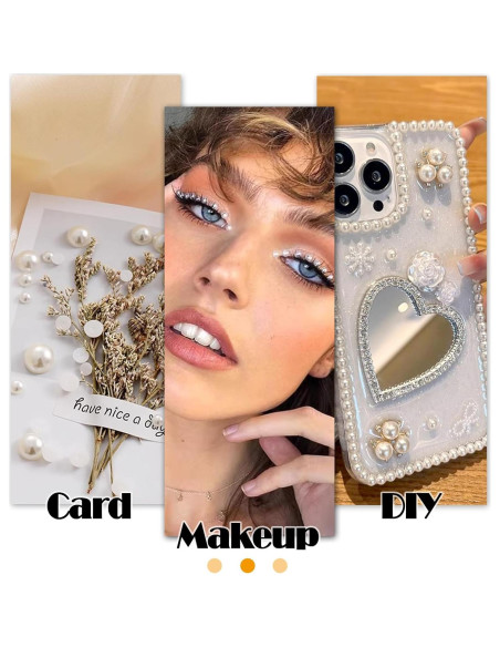 BlingKingdom 660pcs Perlas Autoadhesivas Blancas para Manualidades