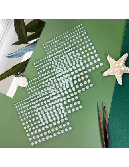 BlingKingdom 660pcs Perlas Autoadhesivas Blancas para Manualidades