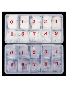 1000 Uñas Falsas Acrílicas Francesas Media Cubierta ABS