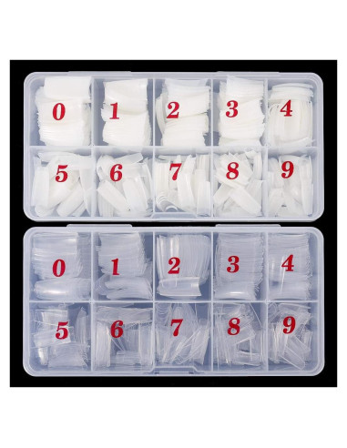 1000 Uñas Falsas Acrílicas Francesas Media Cubierta ABS