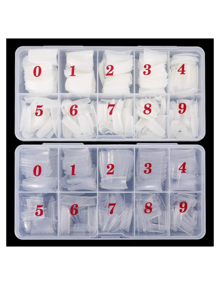 1000 Uñas Falsas Acrílicas Francesas Media Cubierta ABS