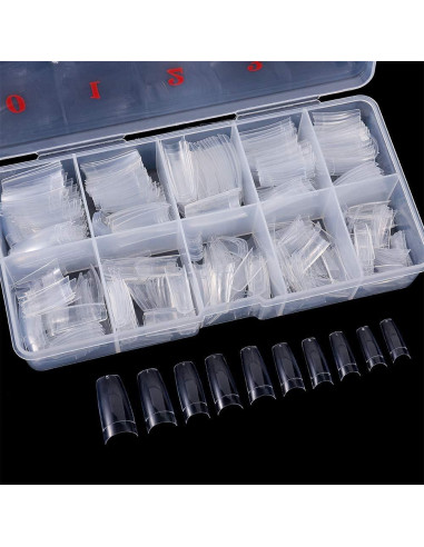 1000 Uñas Falsas Acrílicas Francesas Media Cubierta ABS