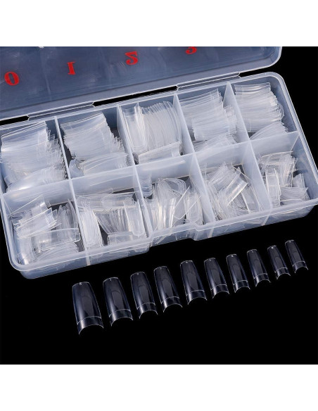 1000 Uñas Falsas Acrílicas Francesas Media Cubierta ABS