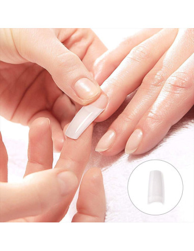 1000 Uñas Falsas Acrílicas Francesas Media Cubierta ABS