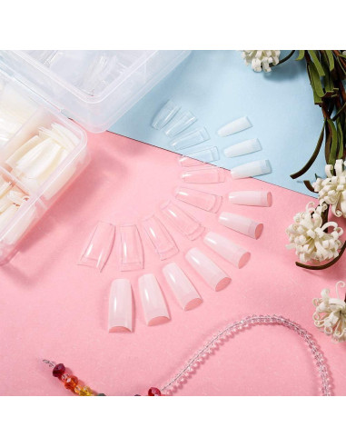 1000 Uñas Falsas Acrílicas Francesas Media Cubierta ABS