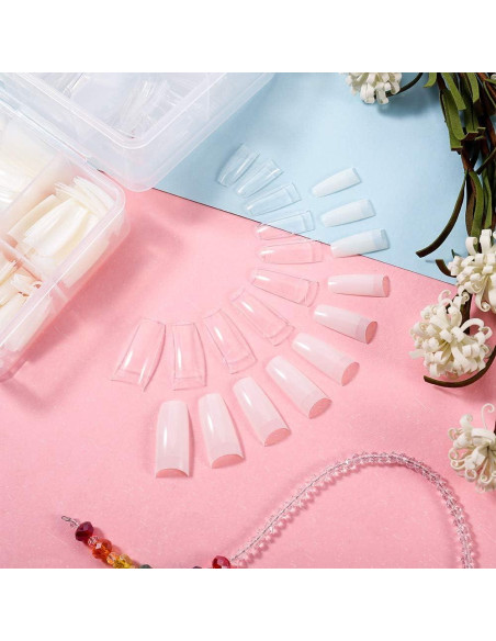 1000 Uñas Falsas Acrílicas Francesas Media Cubierta ABS