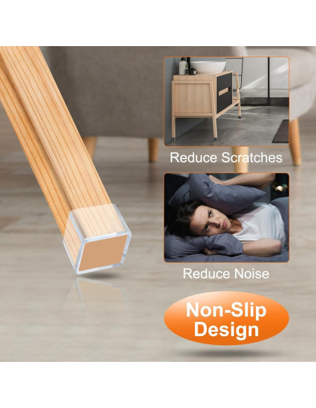 16 Protectores de Suelo de Silicona uxcell para Patas de Silla 5x2.5 cm