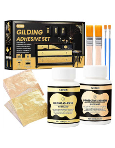 Kit de Dorado TUFINEIN 100ml con Hoja de Oro y Barniz