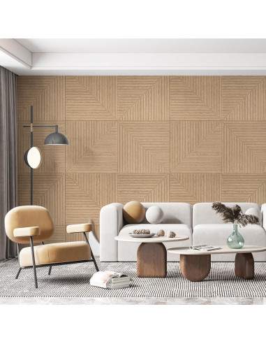 Paneles Acústicos Autoadhesivos Art3d 6 Piezas 61x61 cm Madera