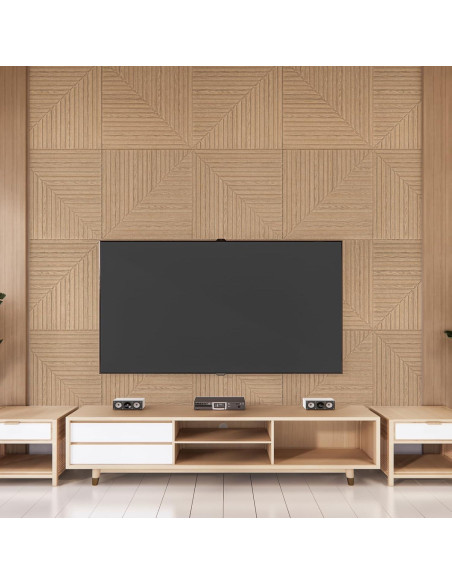 Paneles Acústicos Autoadhesivos Art3d 6 Piezas 61x61 cm Madera