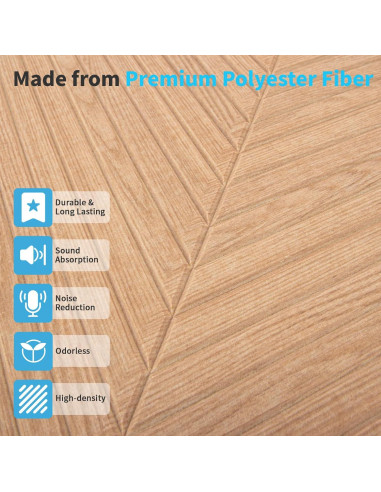 Paneles Acústicos Autoadhesivos Art3d 6 Piezas 61x61 cm Madera