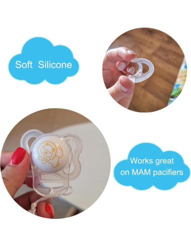 10 Anillos Adaptadores de Silicona Alimentaria para Chupetes