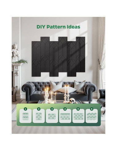 Paneles Acústicos Góticos Autoadhesivos 30x30 cm - 12 Piezas