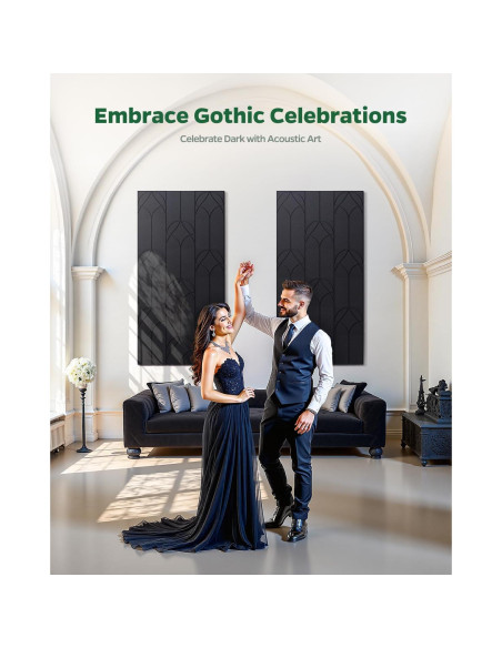 Paneles Acústicos Góticos Autoadhesivos 30x30 cm - 12 Piezas