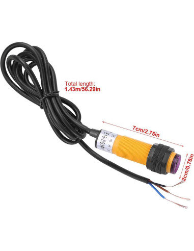 Sensor Fotoeléctrico PNP IR 3 Hilos 6-36V DC E18-B03P1