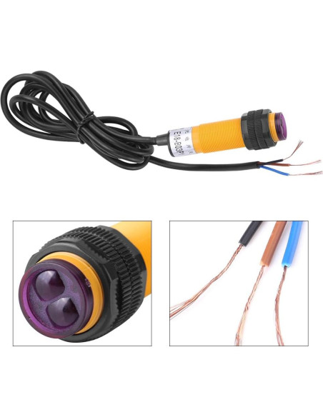Sensor Fotoeléctrico PNP IR 3 Hilos 6-36V DC E18-B03P1