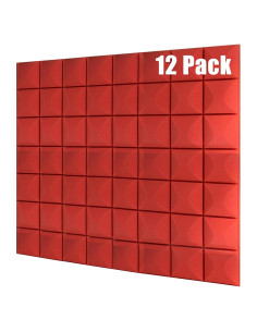 Paneles Acústicos Saiqiang 12 Piezas 5.08 cm Rojo Alta Densidad