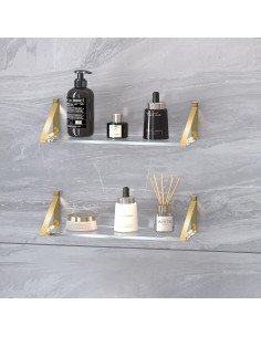 Estanterías Flotantes Doradas KDCMXS 25x15 cm Paquete de 2 2