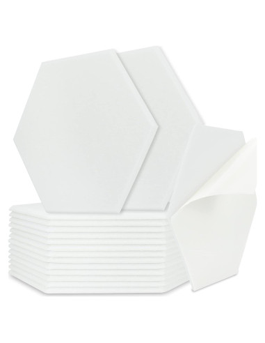 Paneles Acústicos BXI Hexagonales Autoadhesivos 16 Piezas 14.2x12.3cm