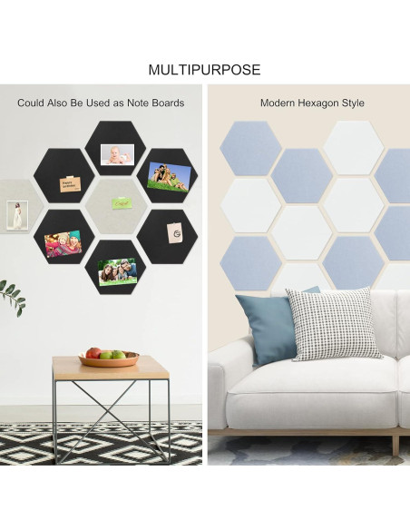 Paneles Acústicos BXI Hexagonales Autoadhesivos 16 Piezas 14.2x12.3cm