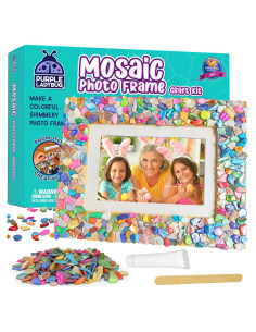 Kit de Marco de Foto Mosaico DIY Ladybug Morado - Manualidades para Niños 6 a 12 Años
