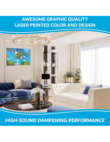 Paneles Acústicos Decorativos ArtPeazy 48x32 cm Playa Tropical