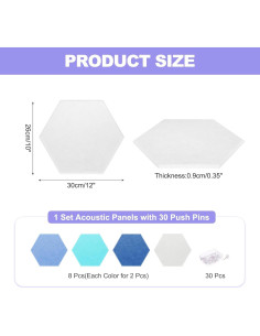 Paneles Acústicos Hexagonales MECCANIXITY 30x26cm B1 Ignífugos 2