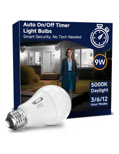 Bombilla LED 9W con Temporizador UNILAMP A19 Luz Diurna 5000K