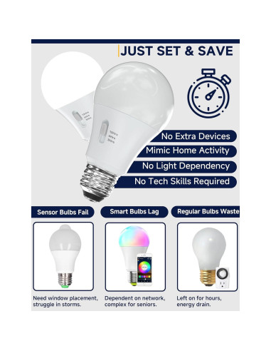 Bombilla LED 9W con Temporizador UNILAMP A19 Luz Diurna 5000K