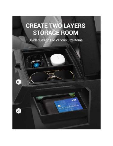 Organizador de Consola Central Ecarzo 3PCS para Toyota Tacoma 2024-2025