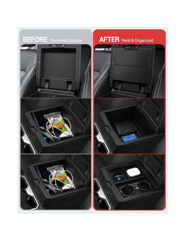 Organizador de Consola Central Ecarzo 3PCS para Toyota Tacoma 2024-2025