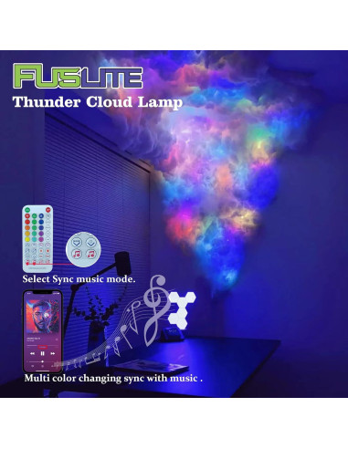 Luz LED Nube FUSLITE 4.88m Colorida Sincronizada con Música