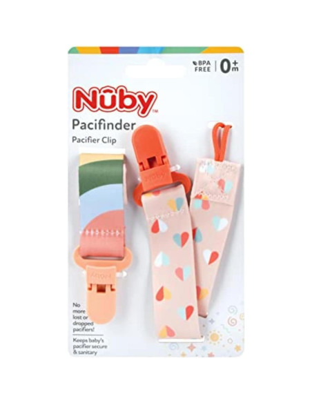 Clips para Chupetes Nuby Pacifinder 2-Pack Multicolor