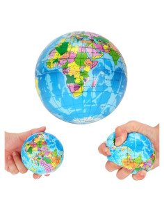 Bola Squishy Mapa Mundial Azul ZhangyiHot 7.6CM Alivio Estrés