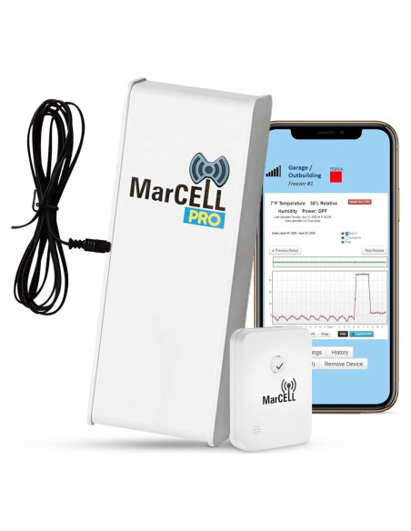 MarCELL PRO Monitor de Temperatura y Humedad con Sensor de Agua