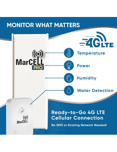 MarCELL PRO Monitor de Temperatura y Humedad con Sensor de Agua