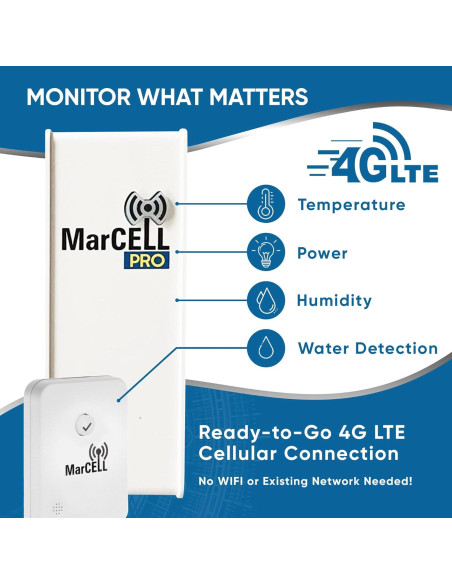 MarCELL PRO Monitor de Temperatura y Humedad con Sensor de Agua