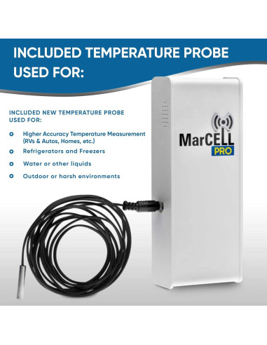MarCELL PRO Monitor de Temperatura y Humedad con Sensor de Agua