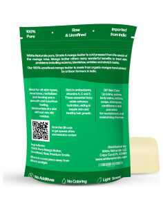 Manteca de Mango Cruda Orgánica White Naturals 450g Hidratante 2