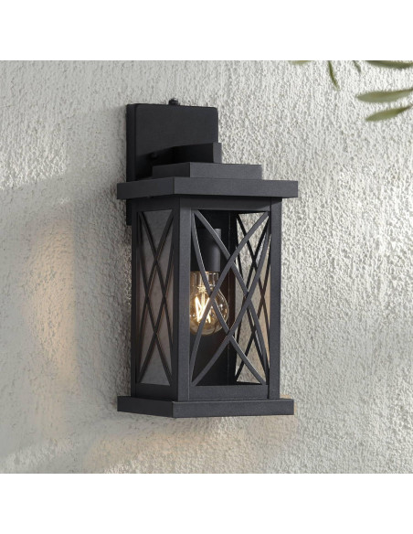 Lámpara de Pared Exterior John Timberland Misión 38.1 cm Negro