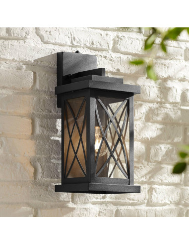 Lámpara de Pared Exterior John Timberland Misión 38.1 cm Negro