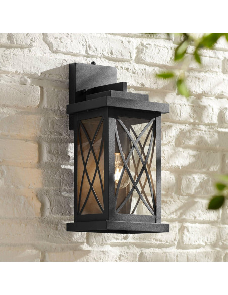 Lámpara de Pared Exterior John Timberland Misión 38.1 cm Negro