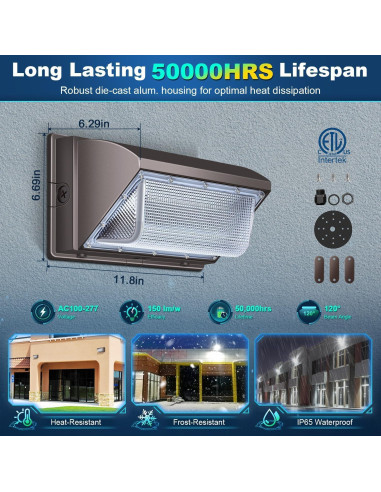 Luz de Pared LED 120W Ezon con Fotocélula 15840LM IP65