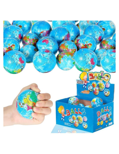 Paquete de 24 Pelotas de Espuma Suave Mini Globo 6.35 cm