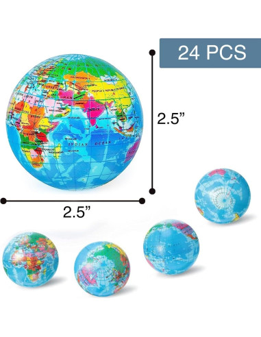 Paquete de 24 Pelotas de Espuma Suave Mini Globo 6.35 cm