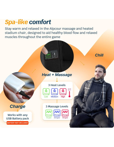 Asiento de Estadio Alpcour Deluxe con Calefacción y Masaje
